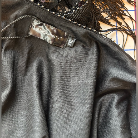 1920s Gatsby Sequin Fringed Flapper Dress + Accessories Set – 3XL – Black – NWT - Picture 6 of 10